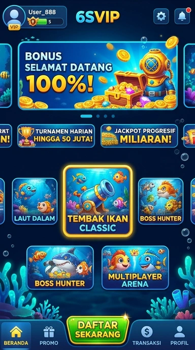 Layar utama 6svip — antarmuka bersih setelah instalasi